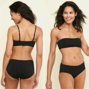Andie the Rio strapless bandeau swim top in black NEW SMALL